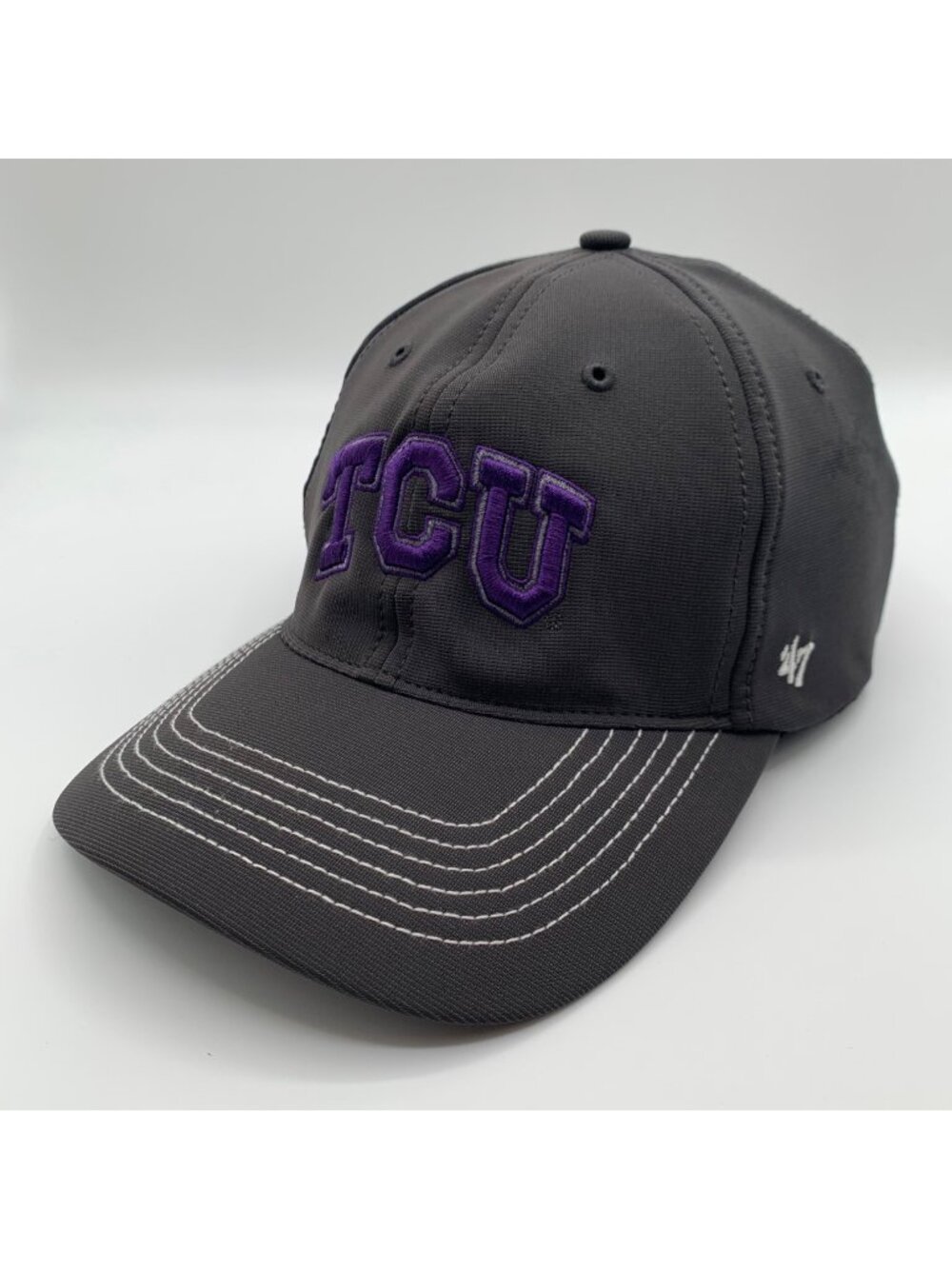 TCU Horned Frogs NCAA Gray 47 Brand Stretch Fitted Hat Mens One Size